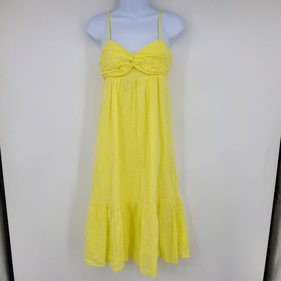 Banana Republic Y2K Look Fairy Babydoll Top Yellow Casual Summer Midi Sundress 2 - Picture 1 of 9